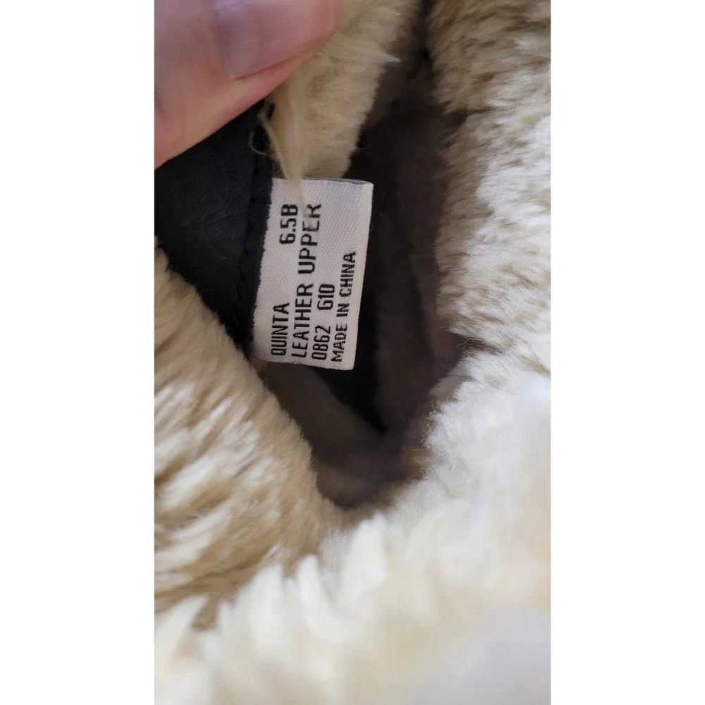 Lauren Ralph Lauren Quinta Black Leather Faux Fur Lined Duck Boots 6.5B 0862 G10